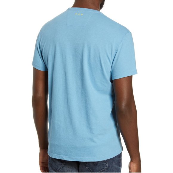 John Varvatos Skull Lightning Bolts Tee Shirt Sky - Picture 2 of 5